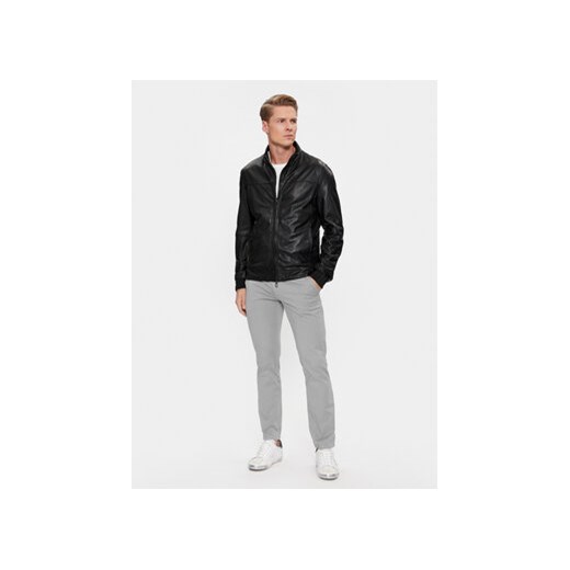 Milestone Kurtka skórzana Gilberto 411059 60395 Czarny Regular Fit Milestone 52 MODIVO