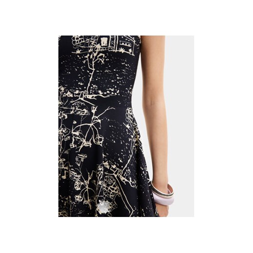 Desigual Sukienka letnia Tually 24SWVK09 Czarny Regular Fit Desigual XS MODIVO