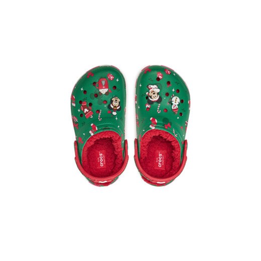 Crocs Klapki Classic Mickey Xmass Lined Clog K 210814 Zielony Crocs 29_30 MODIVO