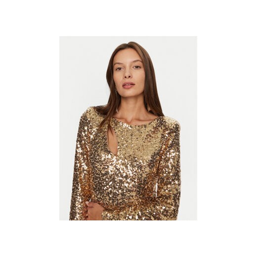 Rinascimento Sukienka koktajlowa CFC0019792002 Złoty Regular Fit Rinascimento XL MODIVO
