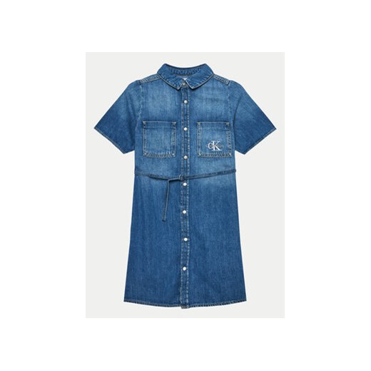 Calvin Klein Jeans Sukienka jeansowa IG0IG02578 Niebieski Regular Fit 12Y MODIVO
