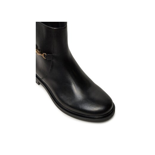 Tommy Hilfiger Botki Th Chain Leather Low Bootie FW0FW08251 Czarny Tommy Hilfiger 36 MODIVO