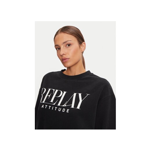 REPLAY Bluza W3106C.000.22890CS Czarny Oversize Replay XS MODIVO