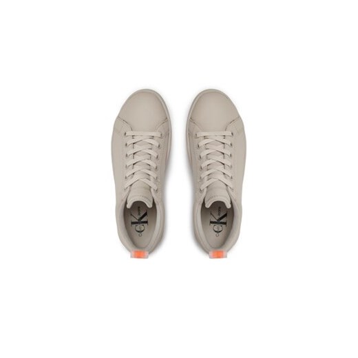 Calvin Klein Jeans Sneakersy Bold Flatf Low Laceup Lth In Lum YW0YW01309 Beżowy 41 MODIVO