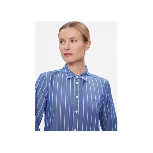 Tommy Hilfiger Koszula Baseball Stripe Regular Shirt WW0WW41155 Niebieski Tommy Hilfiger 38 MODIVO