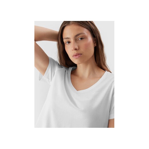 4F T-Shirt 4FAW23TTSHF0908 Biały Regular Fit XS MODIVO