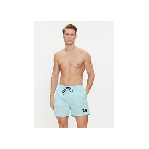 Calvin Klein Swimwear Szorty kąpielowe KM0KM00980 Niebieski Regular Fit XL MODIVO