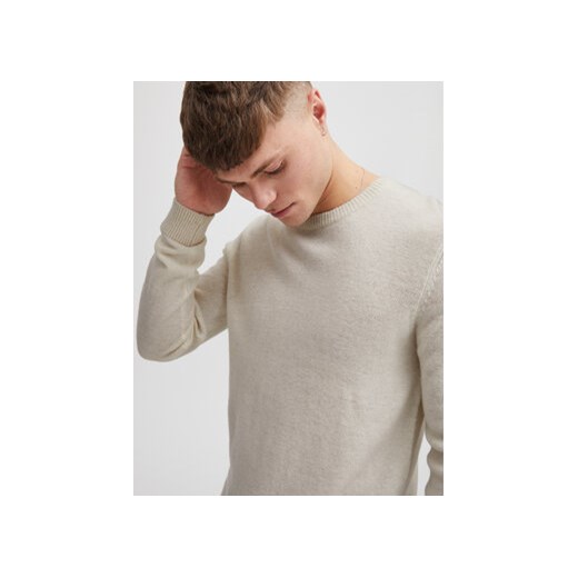 Solid Sweter 21107341 Beżowy Regular Fit Solid L MODIVO