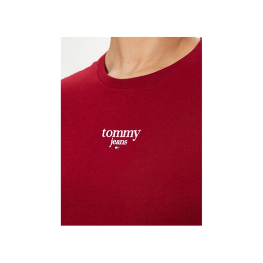 Tommy Jeans T-Shirt Essential DW0DW18397 Bordowy Slim Fit Tommy Jeans XXS MODIVO