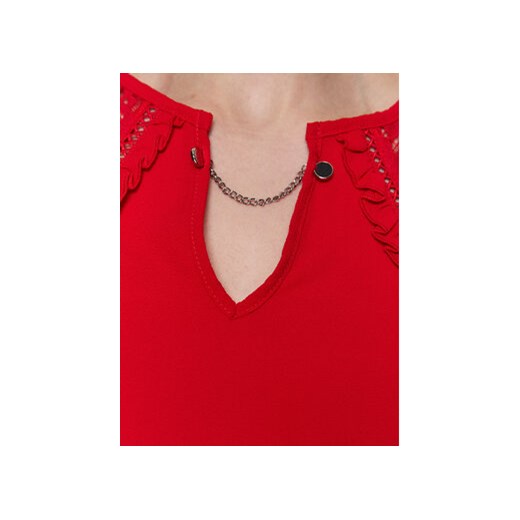 NAF NAF Top Ojasper XENT3 Czerwony Regular Fit Naf Naf L MODIVO