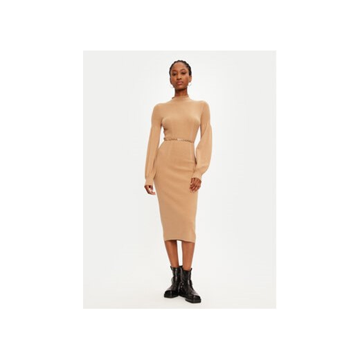 TWINSET Sukienka dzianinowa 242TP3591 Beżowy Slim Fit Twinset M MODIVO