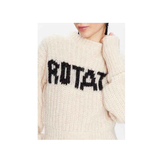 ROTATE Sweter Knit Puff Sleeve RT2287 Écru Regular Fit Rotate 34 MODIVO