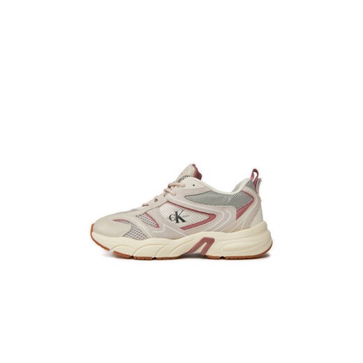 Calvin Klein Jeans Sneakersy Retro Tennis Su-Mesh Wn YW0YW00891 Beżowy 40 MODIVO