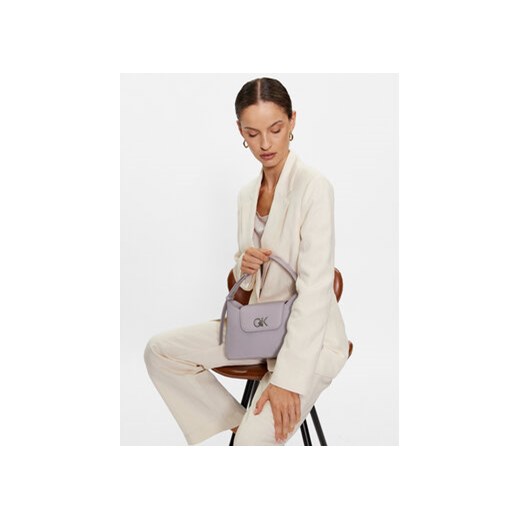 Calvin Klein Torebka Re-Lock Shoulder Bag Md K60K610769 Fioletowy Calvin Klein uniwersalny MODIVO