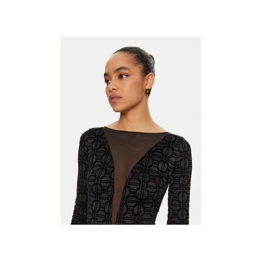 Elisabetta Franchi Sukienka wieczorowa AB-737-47E2 Czarny Slim Fit Elisabetta Franchi 46 MODIVO