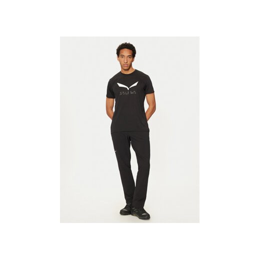 Salewa Koszulka techniczna Solidlogo Dry 27018 Czarny Regular Fit L MODIVO