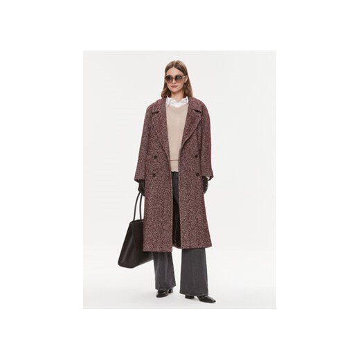 MVP Wardrobe Płaszcz wełniany Spiga Over MVPI3CP018.0PN0052 Bordowy Over Fit Mvp Wardrobe 38 MODIVO