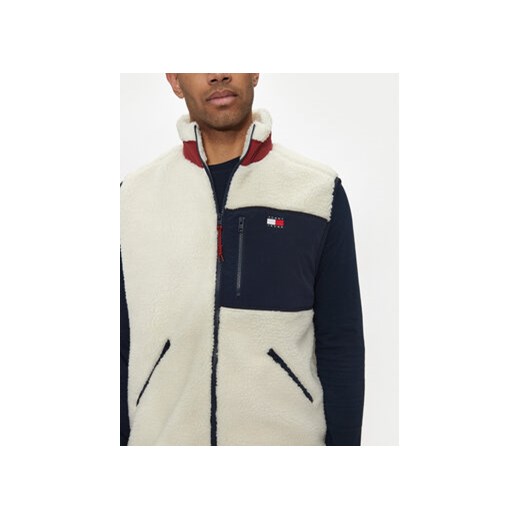 Tommy Jeans Kamizelka Teddy DM0DM18900 Écru Relaxed Fit Tommy Jeans M MODIVO