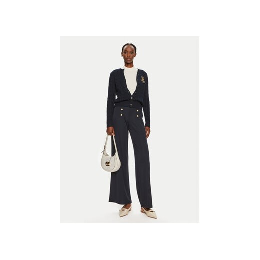 Lauren Ralph Lauren Spodnie materiałowe 200807573003 Granatowy Wide Leg L MODIVO