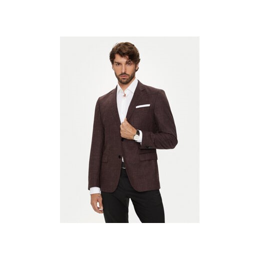 Boss Marynarka H-Hutson-224 50521645 Bordowy Slim Fit ze sklepu MODIVO w kategorii Marynarki męskie - zdjęcie 176948048