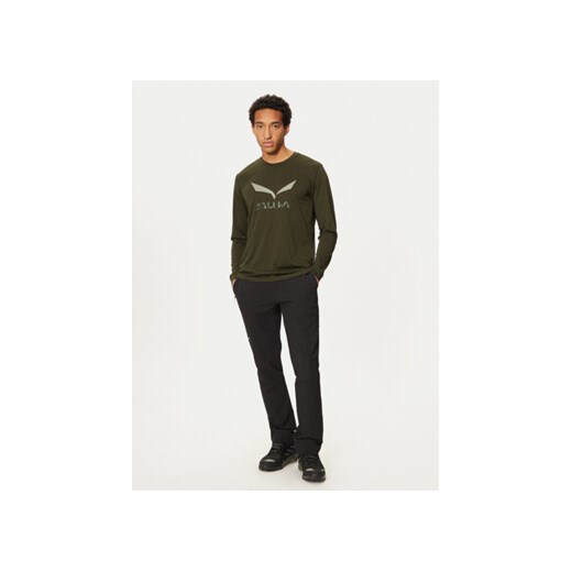 Salewa Koszulka techniczna Solidlogo Dry 27340 Zielony Regular Fit M MODIVO