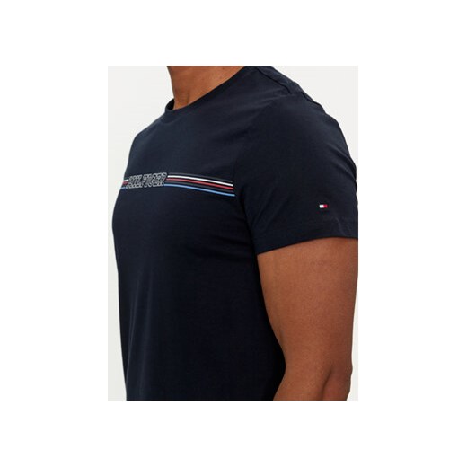 Tommy Hilfiger T-Shirt Stripe Chest MW0MW34428 Granatowy Slim Fit Tommy Hilfiger S MODIVO