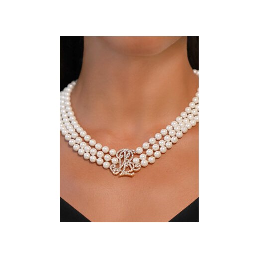 LAUREN RALPH LAUREN Naszyjnik Nk 17In Multirow Logo Collar 14N00558 Biały uniwersalny MODIVO
