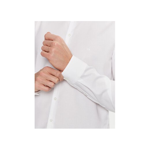 Calvin Klein Koszula Non Iron Tonal Strct Slim Shirt K10K113848 Biały Regular Calvin Klein 44 MODIVO