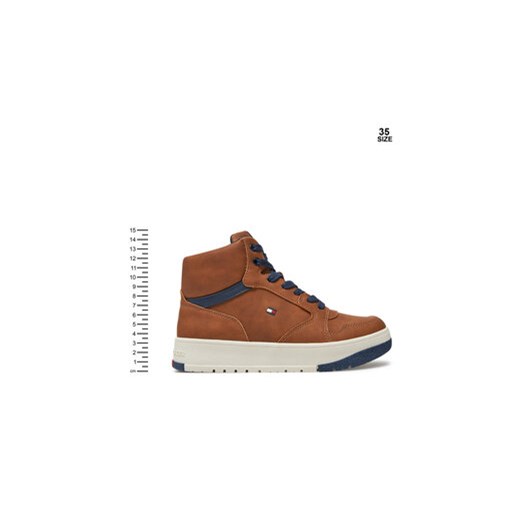 Tommy Hilfiger Sneakersy Mid Cutlace-Up Sneaker T3X9-33641-1351 S Brązowy Tommy Hilfiger 36 MODIVO