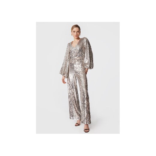 ROTATE Kombinezon Sequin RT2254 Srebrny Regular Fit Rotate 36 MODIVO