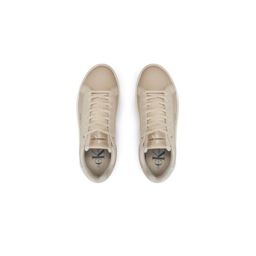 Calvin Klein Jeans Sneakersy Bold Platf Low Lace Lth Ml Mtl YW0YW01516 Beżowy 41 MODIVO