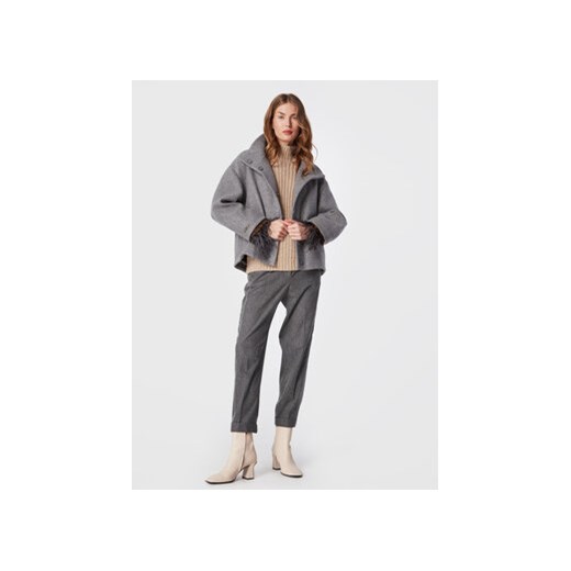 Peserico Płaszcz wełniany E21360D00A Szary Regular Fit Peserico 44 MODIVO