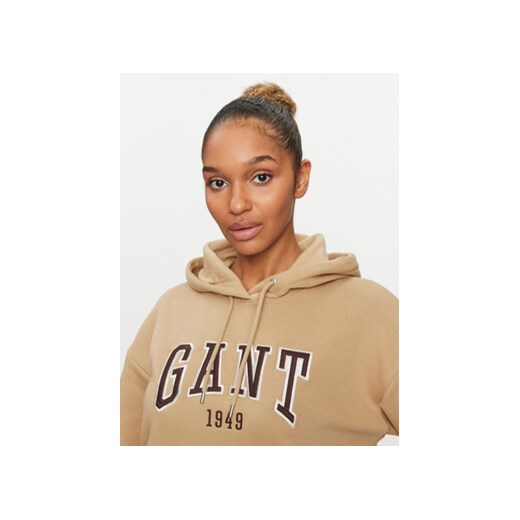 Gant Bluza Rel Logo Hoodie 4200726 Khaki Relaxed Fit Gant XL MODIVO