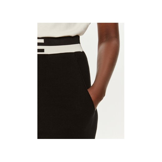 Elisabetta Franchi Spodnie dzianinowe KP-62S-46E2-V330 Czarny Regular Fit Elisabetta Franchi 46 MODIVO