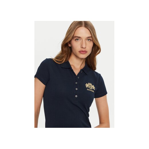 Tommy Hilfiger Polo Varsity WW0WW43931 Granatowy Slim Fit Tommy Hilfiger S MODIVO