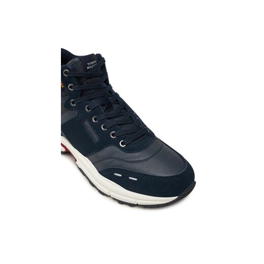 Tommy Hilfiger Sneakersy M Runner Cordura Hi Lth Mix FM0FM05222 Granatowy Tommy Hilfiger 43 MODIVO