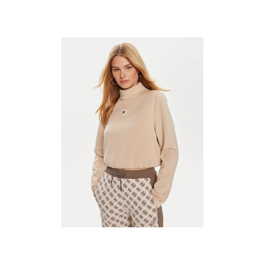 Guess Bluza Olympe V4YQ05 KCAY2 Beżowy Regular Fit ze sklepu MODIVO w kategorii Bluzy damskie - zdjęcie 177026526