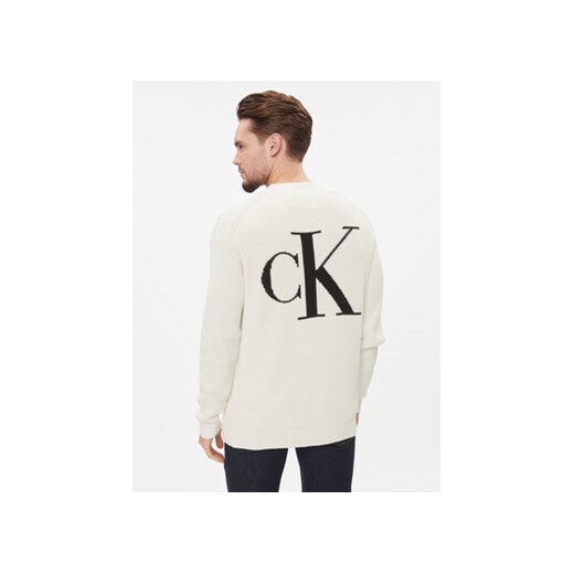Calvin Klein Jeans Golf Blown Up J30J324507 Écru Regular Fit L MODIVO