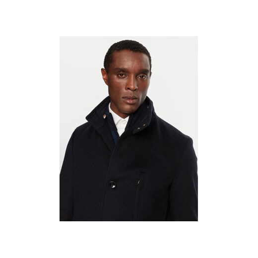 Boss Płaszcz wełniany H-Hyde 50525764 Granatowy Slim Fit 58 MODIVO