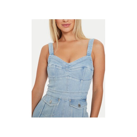 Guess Sukienka jeansowa Lidia W4YK02 D5DX2 Niebieski Slim Fit Guess XS MODIVO