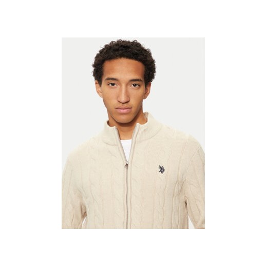 U.S. Polo Assn. Sweter MUP3791 Beżowy Regular Fit M MODIVO