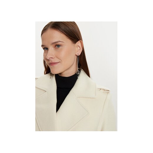 Morgan Płaszcz wełniany 242-GANASH Écru Regular Fit Morgan 44 MODIVO