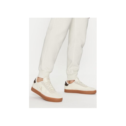 Calvin Klein Jeans Spodnie dresowe Monologo Hwk Pant J30J325658 Écru Regular Fit S MODIVO