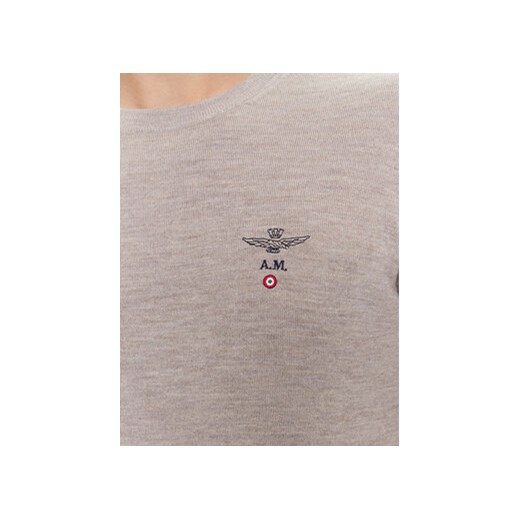 Aeronautica Militare Sweter 232MA1388L415 Beżowy Regular Fit Aeronautica Militare XL MODIVO