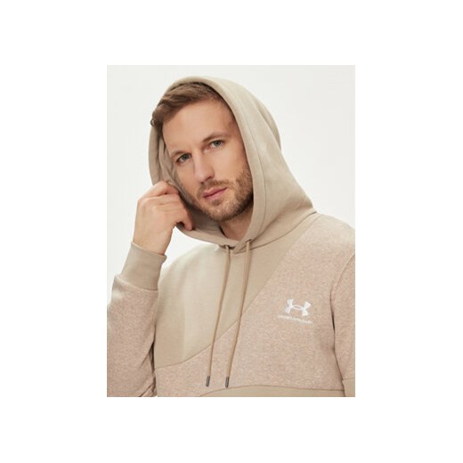 Under Armour Bluza Ua Essential Flc Blocked Hd 1383070-299 Khaki Loose Fit Under Armour L MODIVO