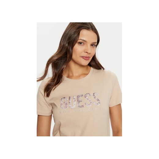 Guess T-Shirt W5RI19 I3Z14 Beżowy Regular Fit Guess XXL MODIVO