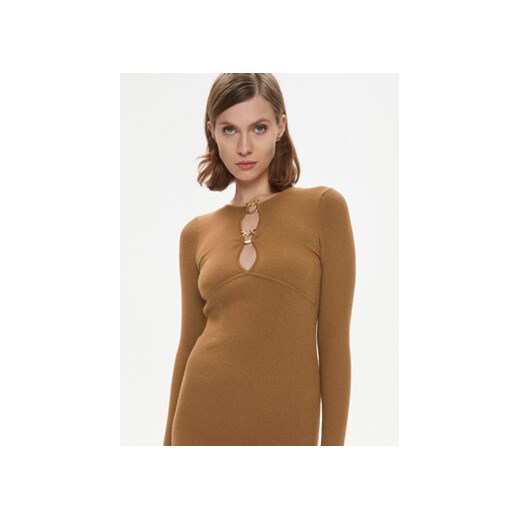 Pinko Sukienka dzianinowa Leone 101845 A15S Brązowy Slim Fit Pinko L MODIVO