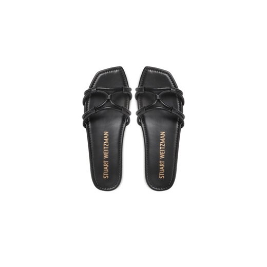 Stuart Weitzman Klapki Wovenknotslidesandal SA616 Czarny Stuart Weitzman 37 MODIVO