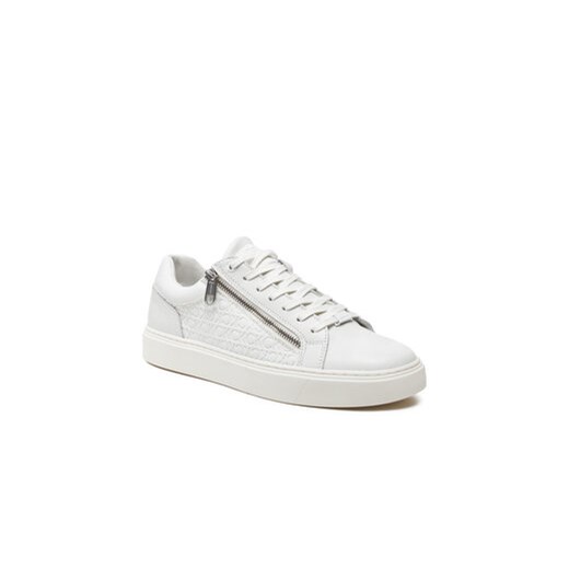 Calvin Klein Sneakersy Low Top Lace Up W/ Zip Mono HM0HM01496 Biały Calvin Klein 45 MODIVO