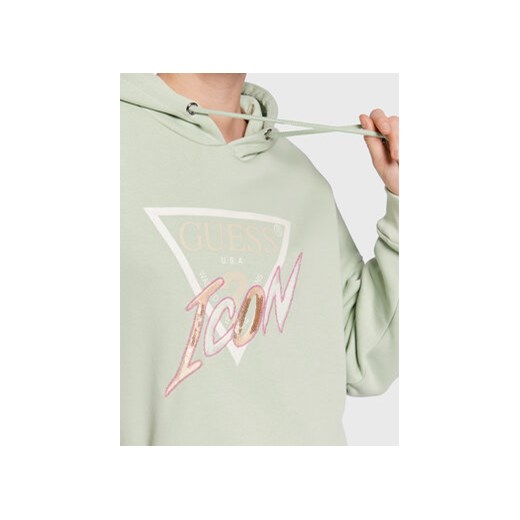 Guess Bluza Icon W3RQ03 KB683 Zielony Relaxed Fit Guess M MODIVO